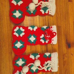 Retro christmas handmade stockings Bundle of 3, NICE!